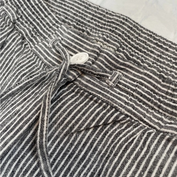 Talbots Gray and White Pinstripe Trousers pants women’s size m chambray linen - Picture 5 of 16